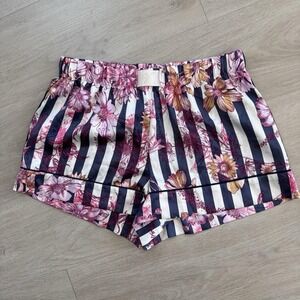 Victoria's Secret Floral Stripe Pajama Shorts Women's Small Lounge Sleepwear
